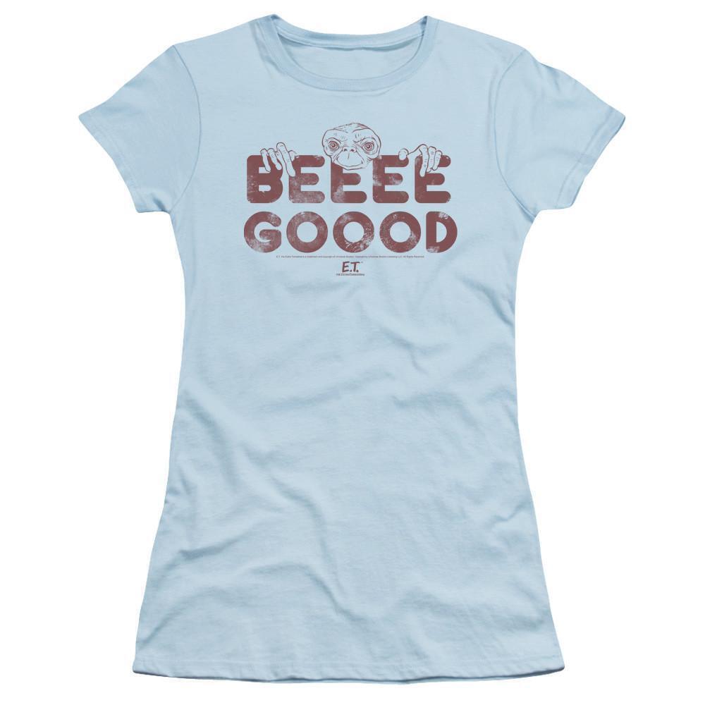 Et The Extra Terrestrial Be Good Ss Junior Womens T Shirt Sheer Light Blue